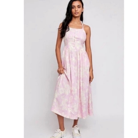 Free People The Perfect Sundress in Light Pink Combo - Picture 4 of 13